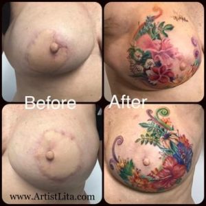 Double Mastectomy Scar Coverup Tattoo