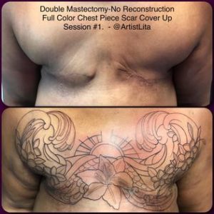 Double Mastectomy No Reconstruction Scar Coverup Tattoo