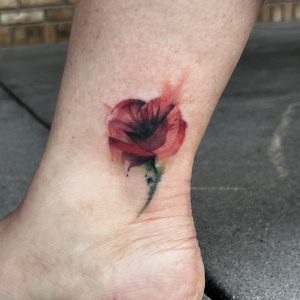 Tattoo cover up - Watercolour Poppy